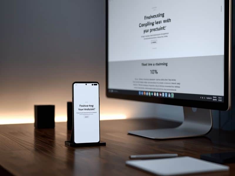 A smartphone and desktop monitor showing responsive layouts, central to ranking after the Google Mobile Update