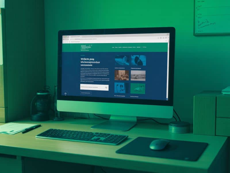 Desktop monitor showing a business website, representing how YouTube Monetisation integrates with a wider digital marketing and SEO strategy