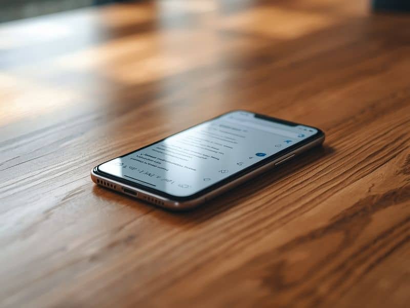 Smartphone showing a search engine results page highlighting SEO as a key channel for marketing in recession