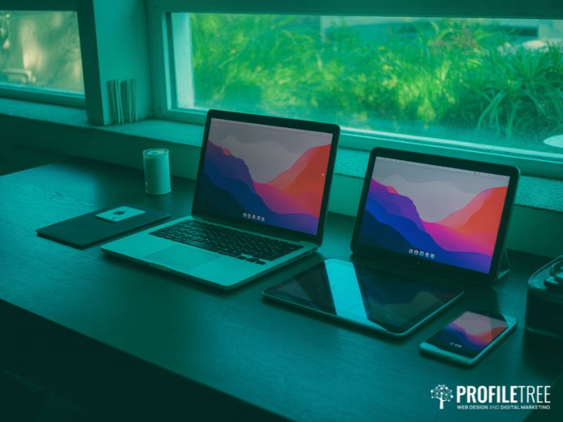 Multiple devices running the same application, illustrating cross-platform Java programming