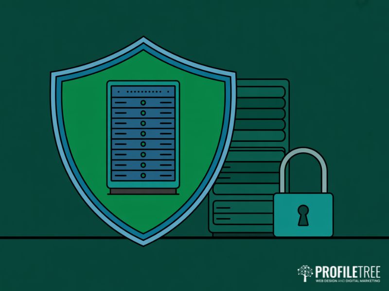 Dreamweaver vs WordPress security difference illustrated as flat vector protected static server versus open database server