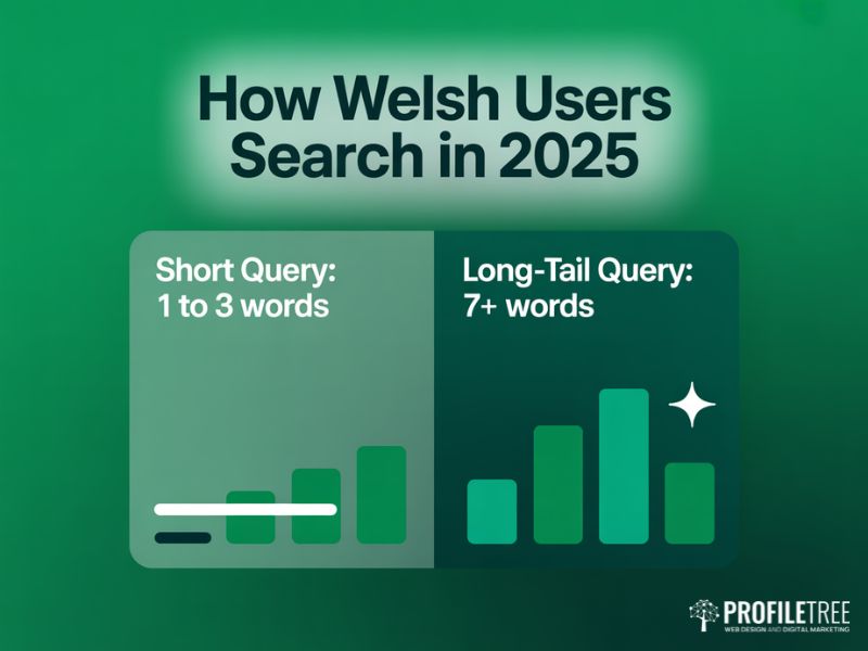 Digital user behaviour in Wales showing the shift from short search queries to long tail and AI influenced search patterns in 2025
