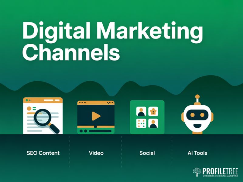Digital marketing channels flat vector graphic illustrating online acquisition within E-commerce Growth Strategies