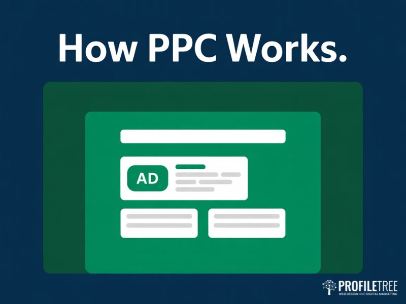 Flat vector illustration of a PPC search result for digital marketing campaigns showing ad placement in search results