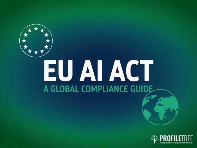 EU AI Act compliance guide for international businesses — flat vector graphic overview