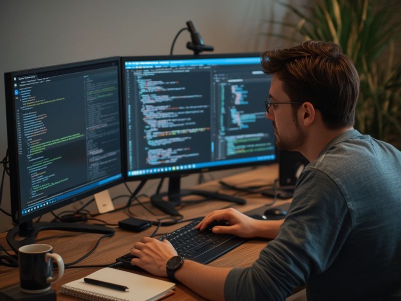 Web developer configuring and monitoring SSL certificates installation for a small business site