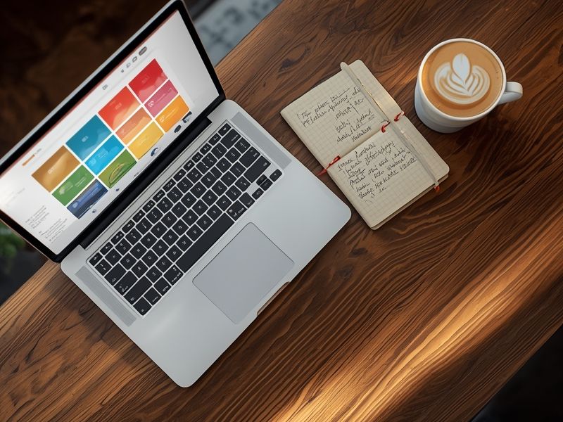 A laptop on a desk displaying a graphic design interface, representing how Canva for SMEs simplifies professional content creation