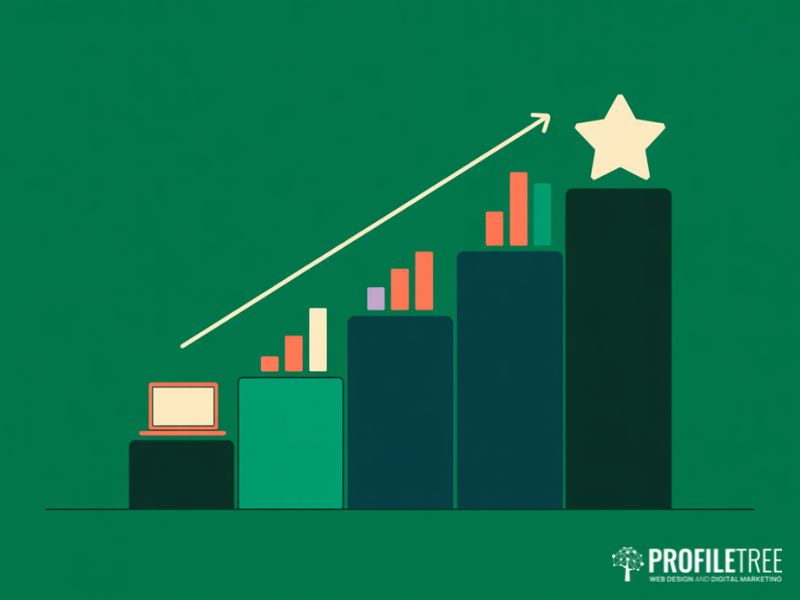 Digital marketing training in Ireland career progression graphic showing a flat vector staircase from entry level to senior digital marketing roles