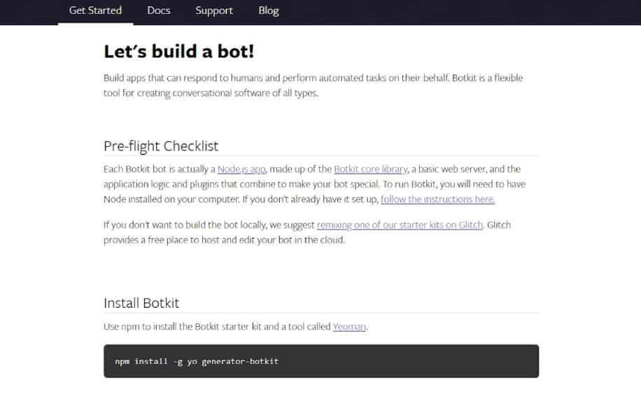 Botkit chatbot tool