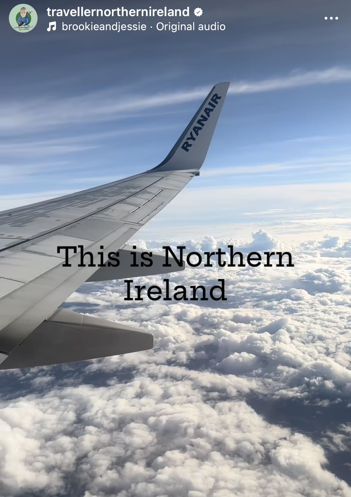 Image of airplane with caption "This is Northern Ireland"