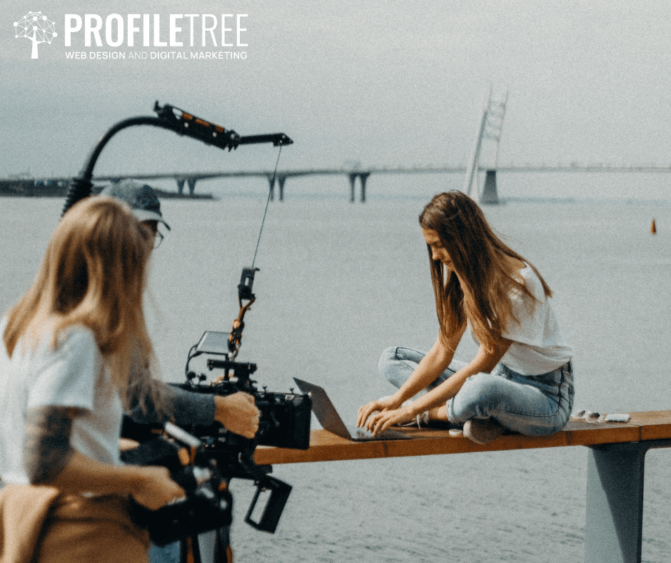how to define your audience - two young girls and a young man shooting videos outdoor
