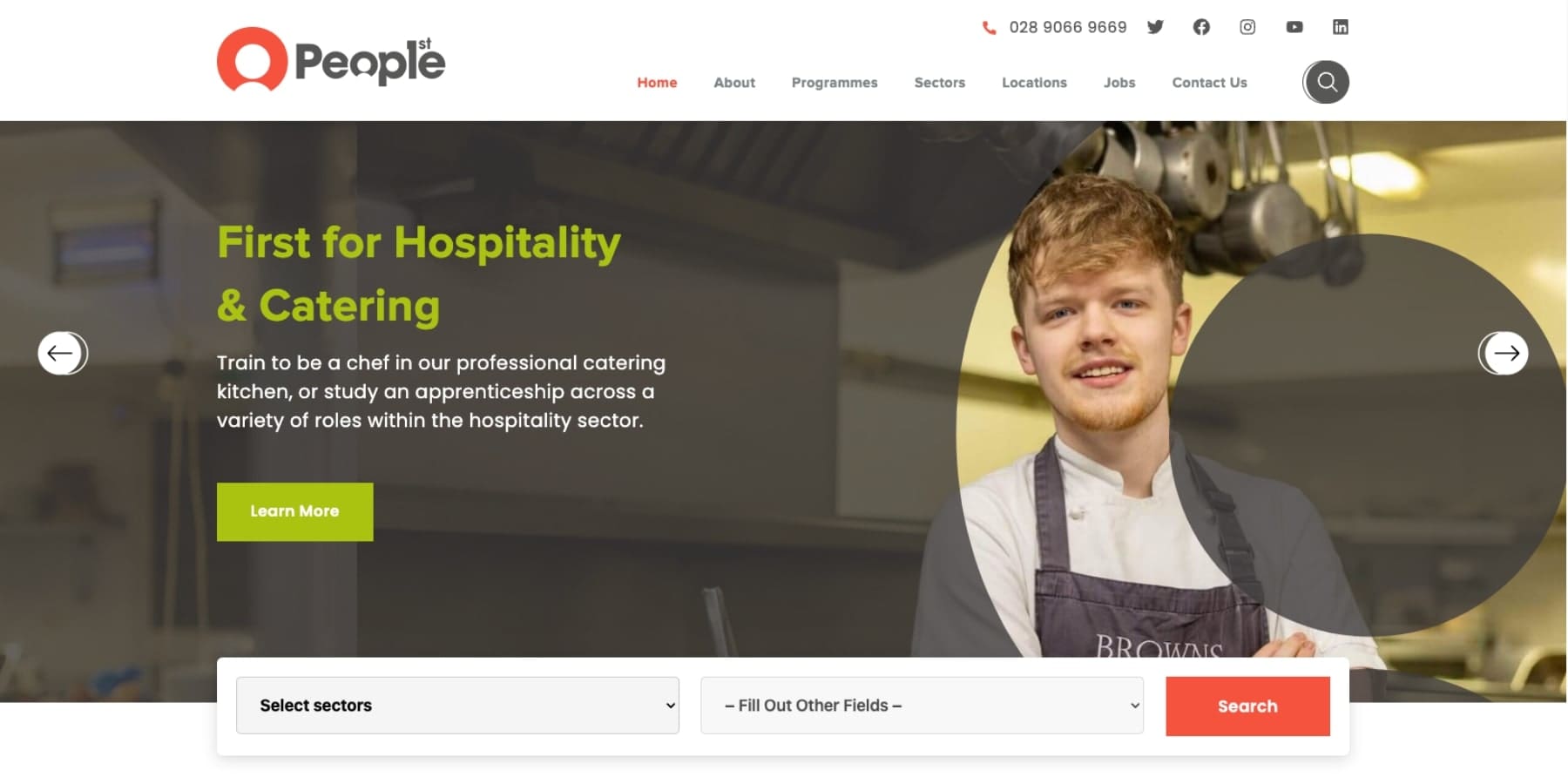 Screenshot of People1st Homepage