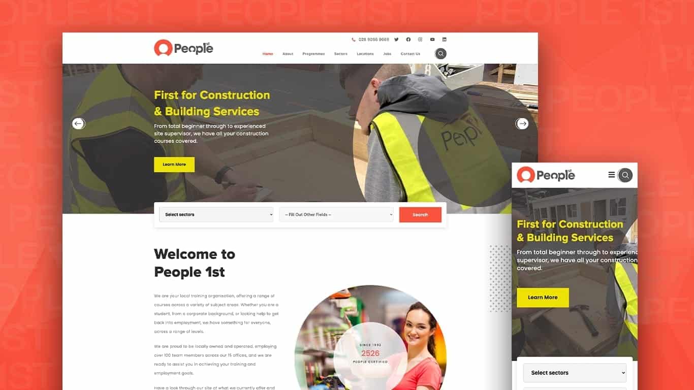 Desktop and Mobile of People1st Website