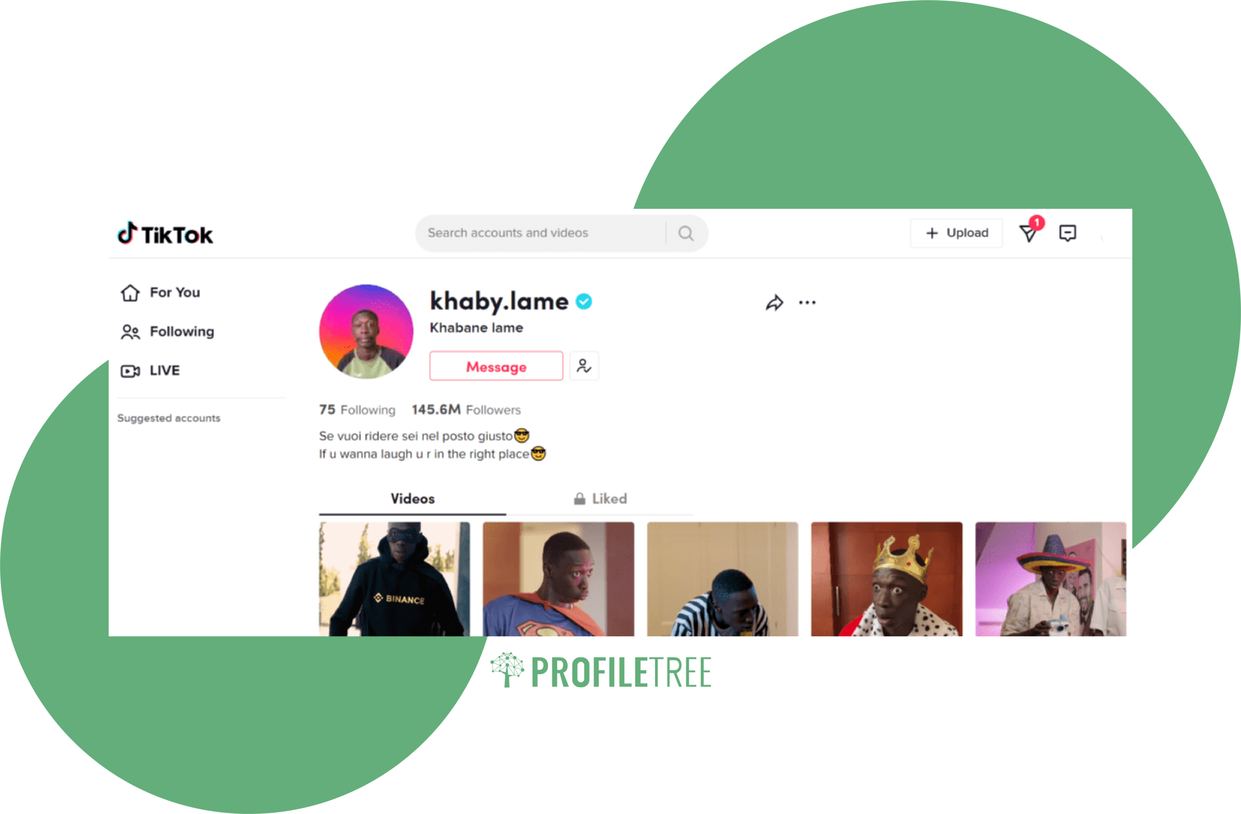 Khaby.lame is the most followed person on TikTok