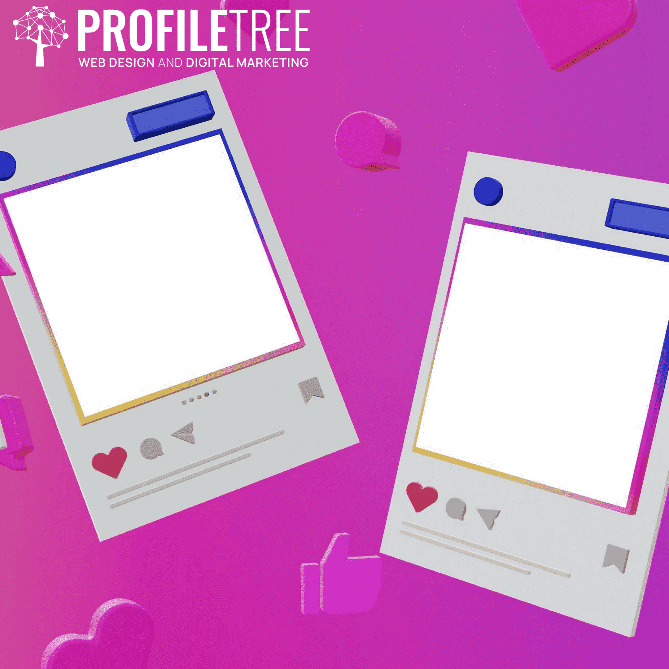 Image of blank Instagram feeds - cartoon