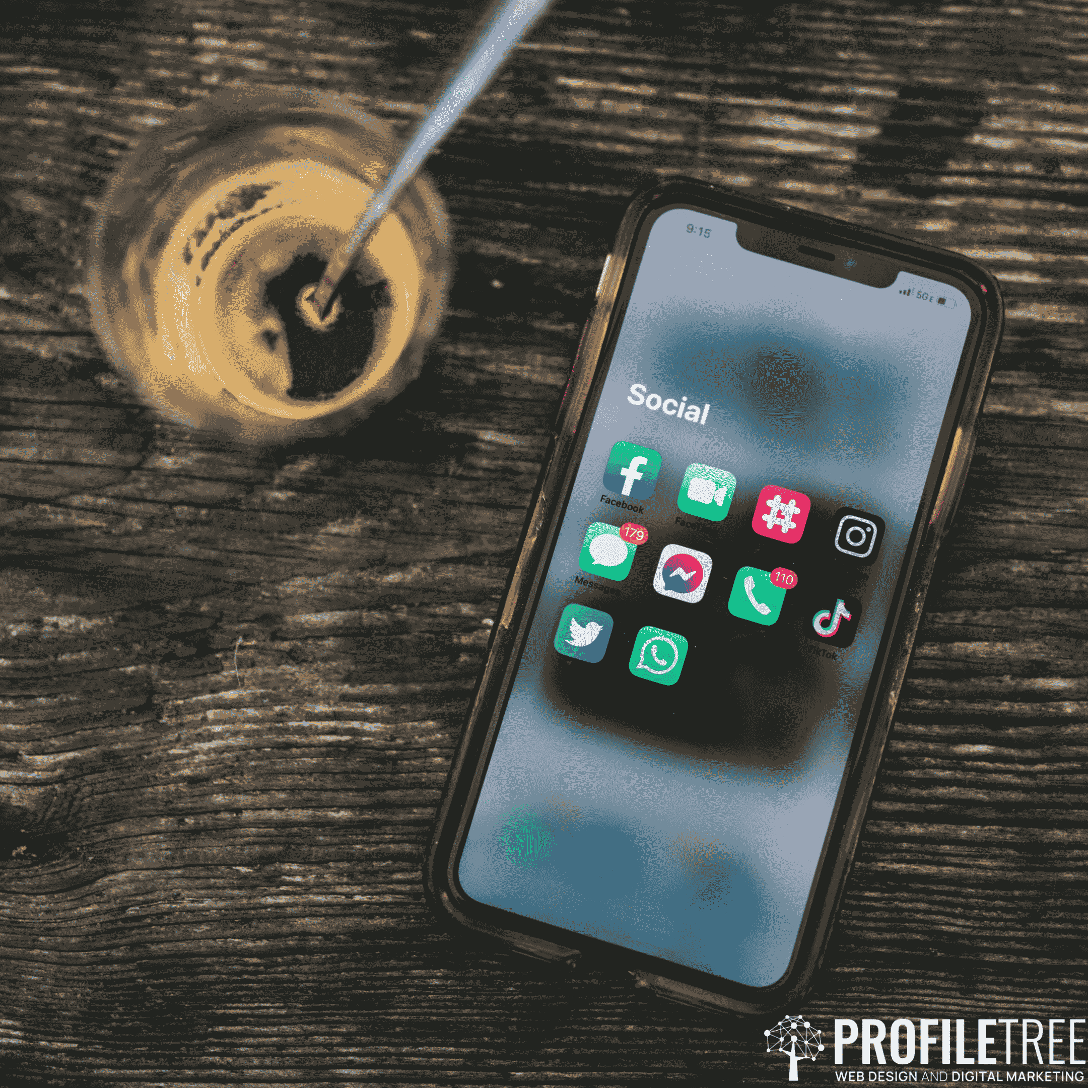 The importance of social media marketing for business lies within choosing the right social media platforms. Image of social media apps on iPhone.