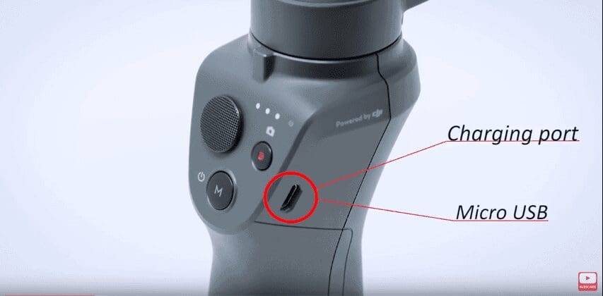 DJI Osmo Mobile 2 UK Screenshot of charging port for PT blog