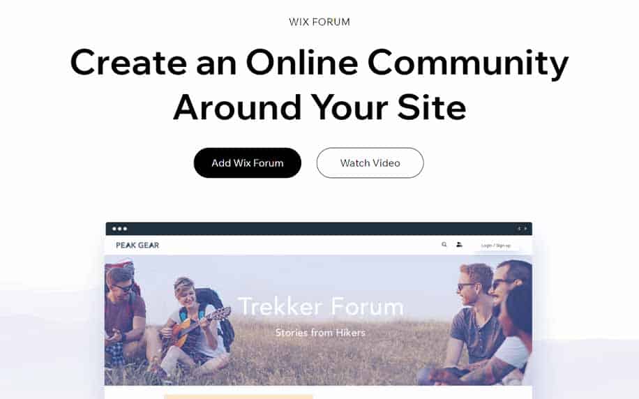 Wix Apps to Connect with Visitors- homepage of the wix forum app to connect visitors