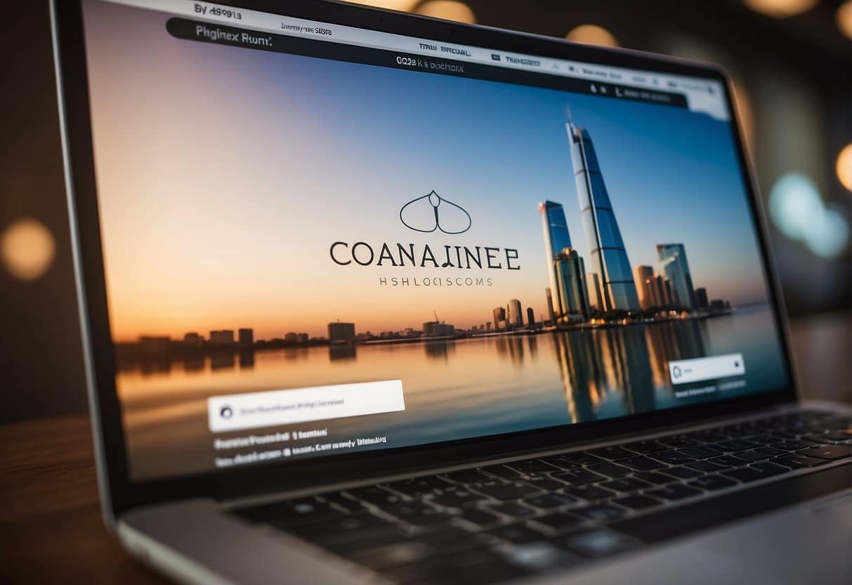 A law firm logo being prominently displayed on a website homepage, with clear and professional branding elements throughout the site
