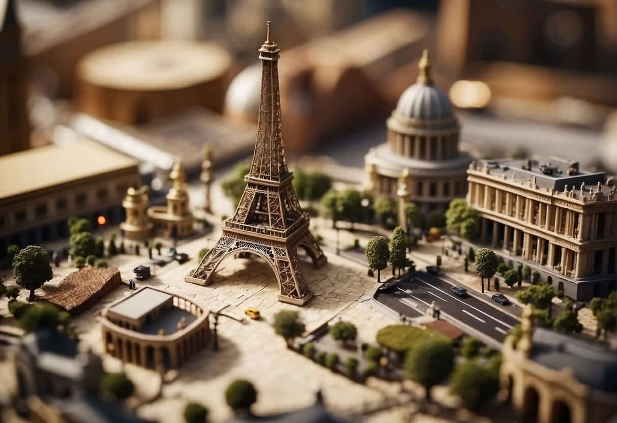 A futuristic cityscape with holographic projections and AI-controlled drones flying above, showcasing immersive business applications