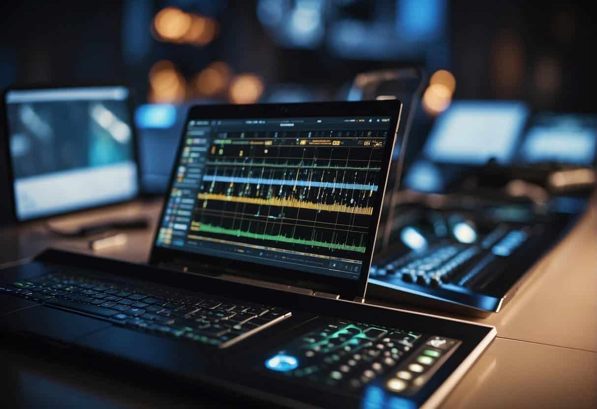 A group of AI algorithms work together, creating music, art, and design. Each algorithm contributes its unique style and expertise, collaborating seamlessly to produce innovative and captivating creative works