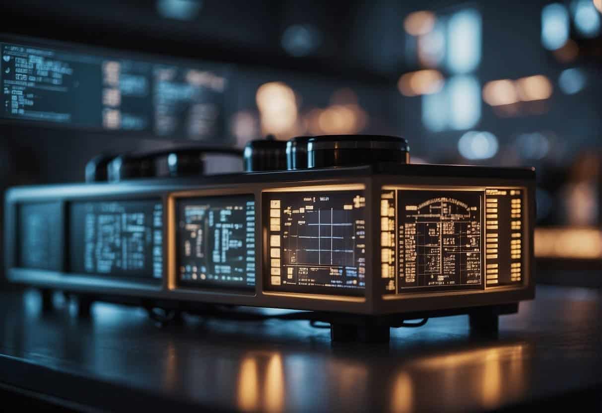 Machine learning algorithms processing data, adjusting weights, and optimizing models