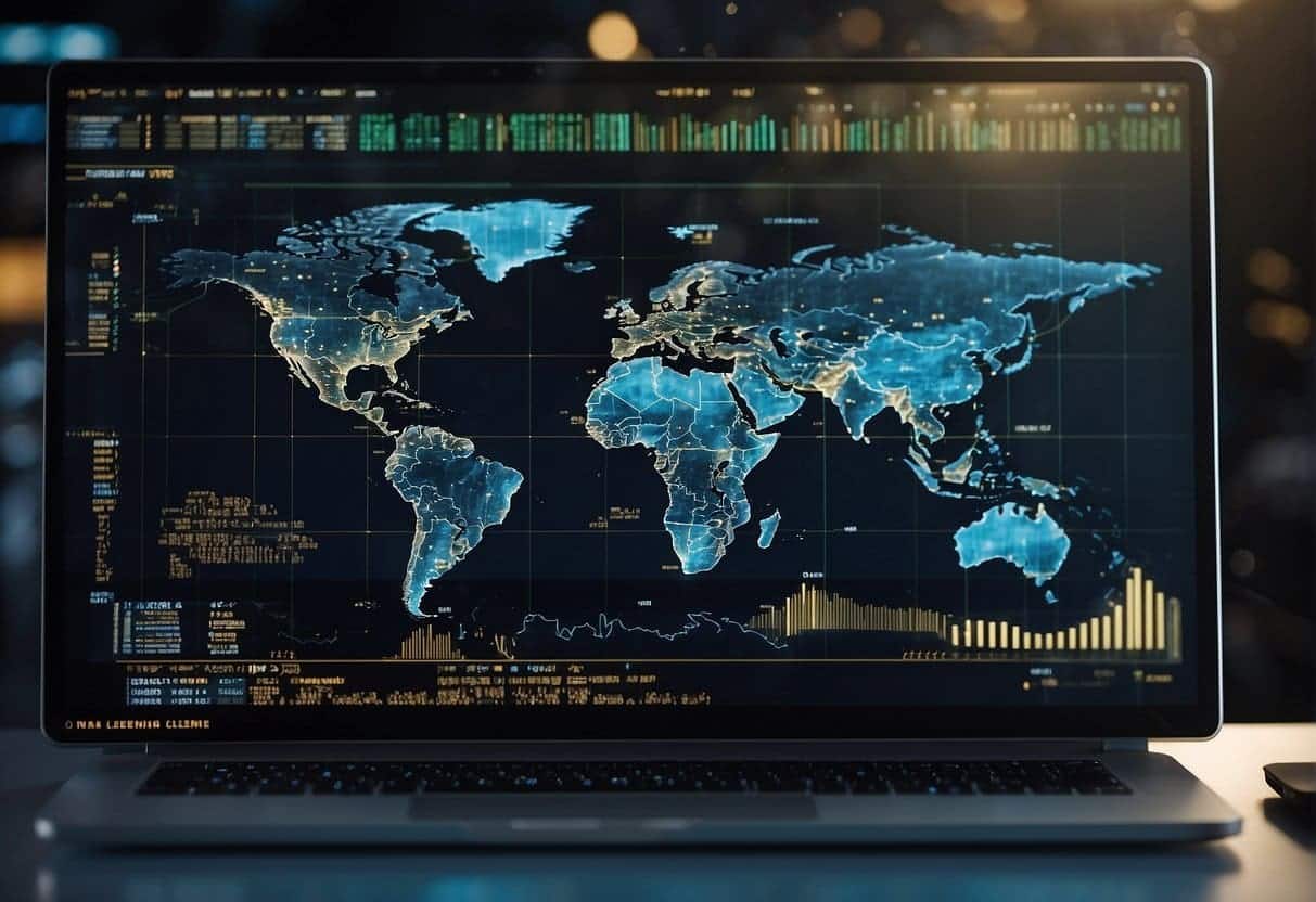 A computer screen displays lines of code and graphs, representing machine learning models learning and training data