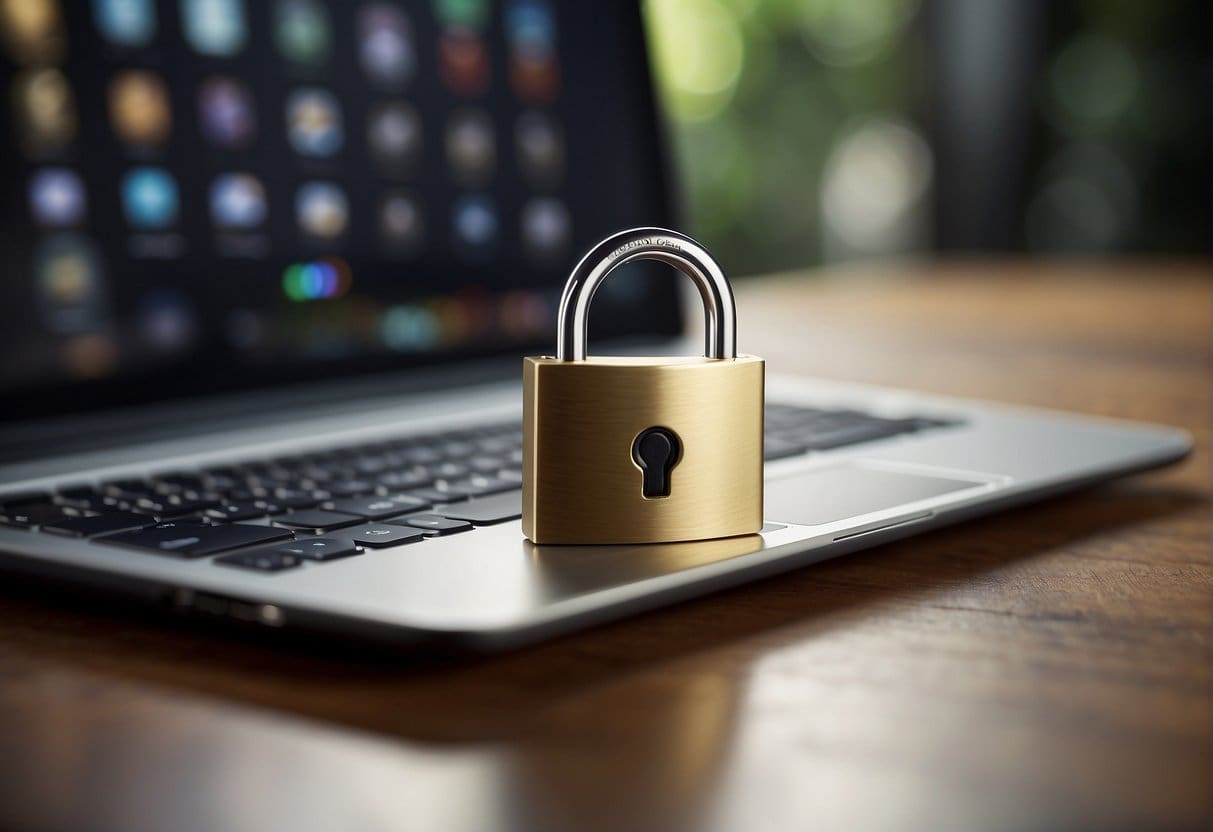 A small business website with SSL certificate, a padlock symbol, and secure connection to illustrate importance of online security