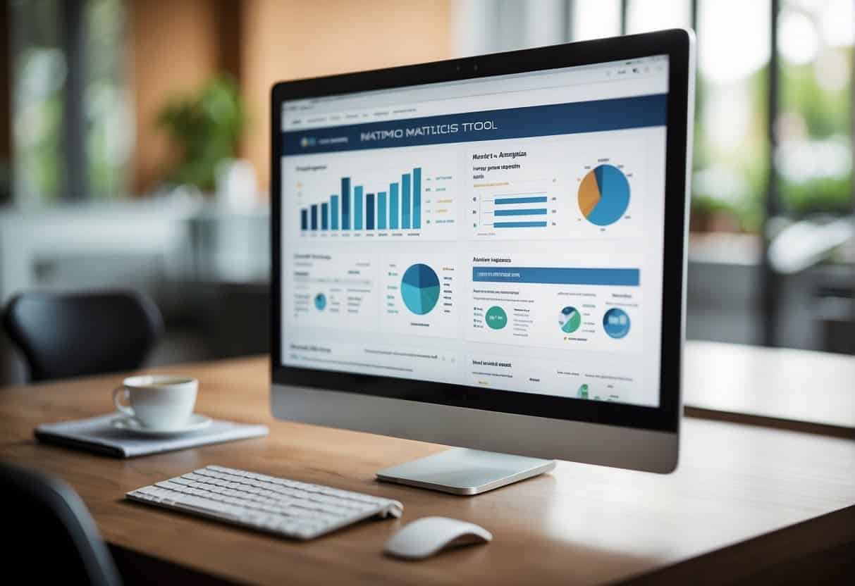 A computer screen displaying the Matomo analytics tool homepage with a clear focus on the FAQ section. The interface is clean and modern, with easy-to-read text and intuitive navigation