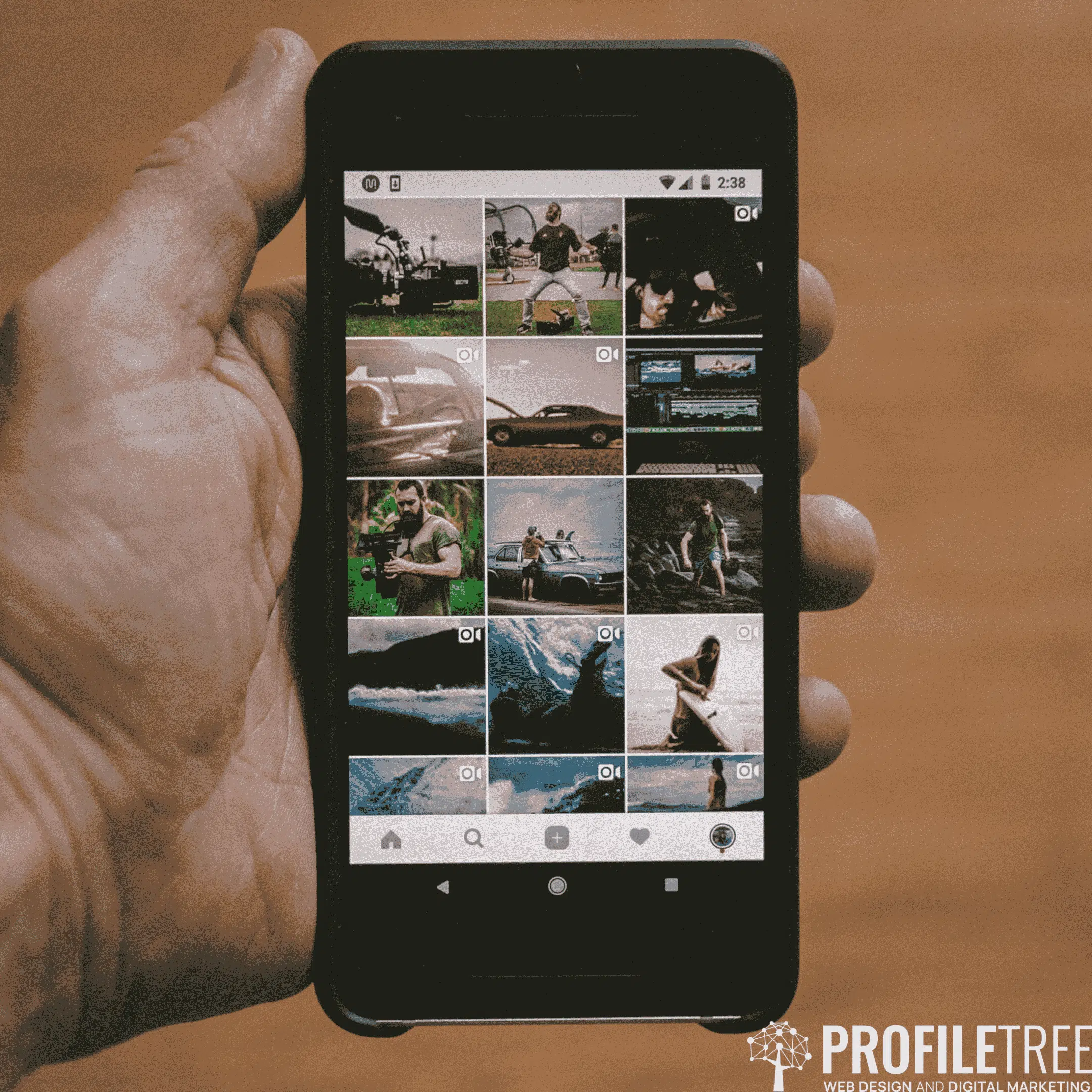Image of an instagram feed (photos are the original instagram format)