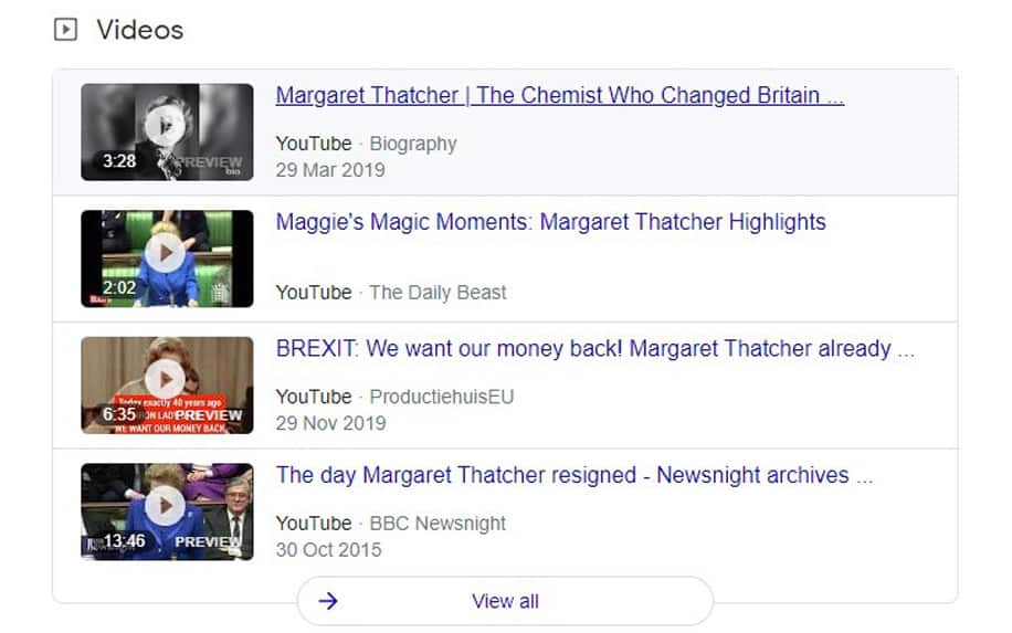 example of google search site links