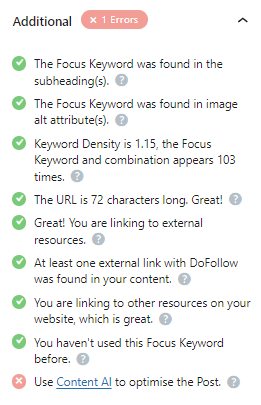 SEO Examples | Additional Errors