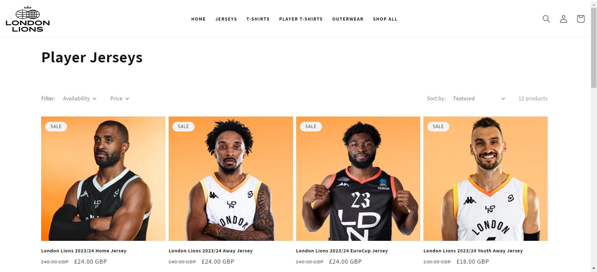 Shopify Website - London Lions
