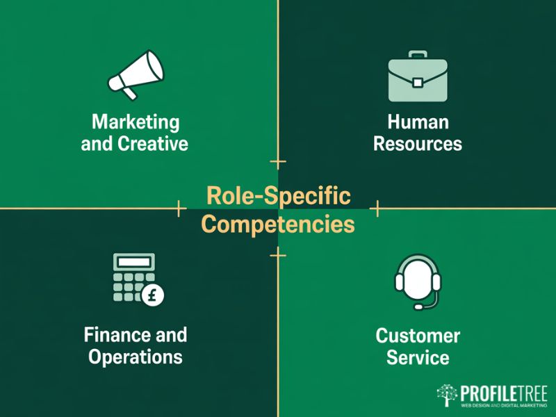 AI Competency Framework role-specific competencies grid covering four key business departments