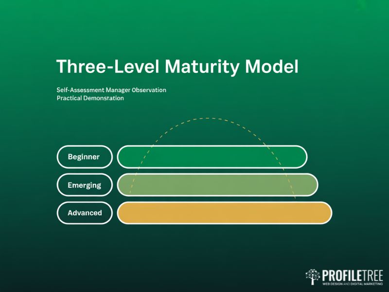 AI Competency Framework maturity model showing the three-stage assessment progression
