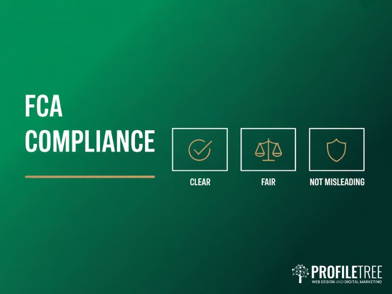 FCA compliance checklist graphic for Social Media Strategies for Financial Services showing clear fair and not misleading principles