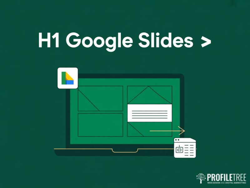 Google Slides open on a laptop being used to create web graphics