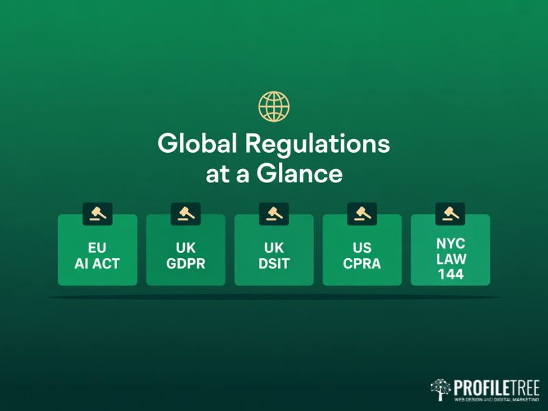 Compliance for Explainable AI global regulatory landscape showing EU AI Act UK GDPR and DSIT framework on deep green background