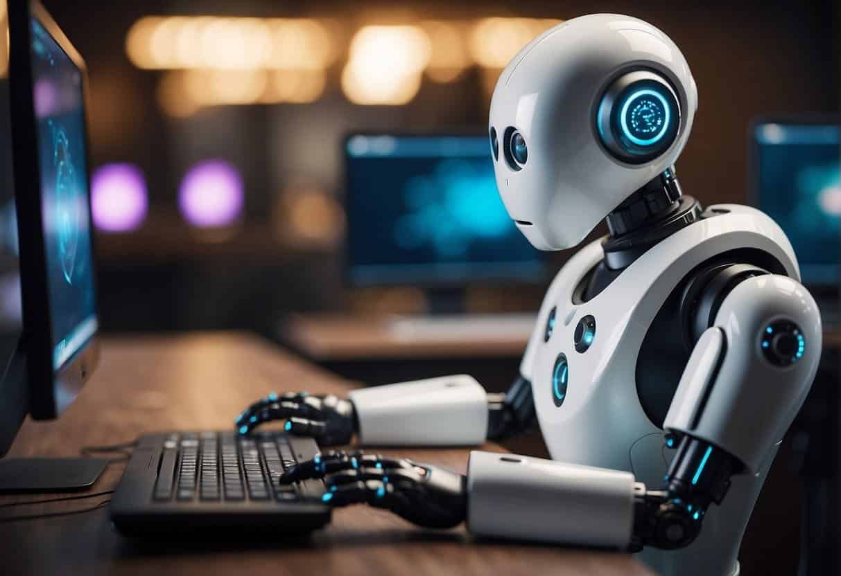 An AI chatbot being configured and optimized with advanced deployment strategies