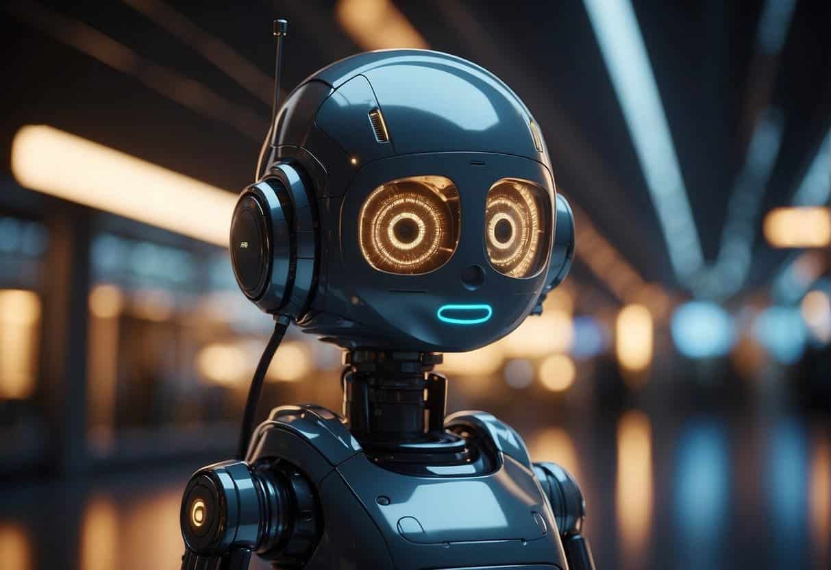 An AI chatbot interfaces with multiple systems, analyzing data and providing real-time responses. Customized configurations and optimizations enhance its effectiveness