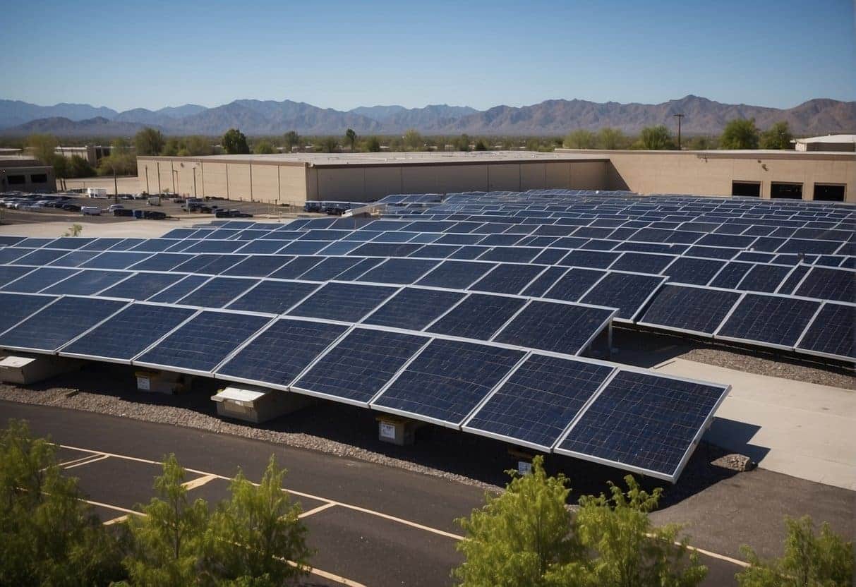 Walmart's sustainable practices: solar panels on store roofs, recycling bins, and energy-efficient lighting. Corporate responsibility: donating to local charities and community outreach programs