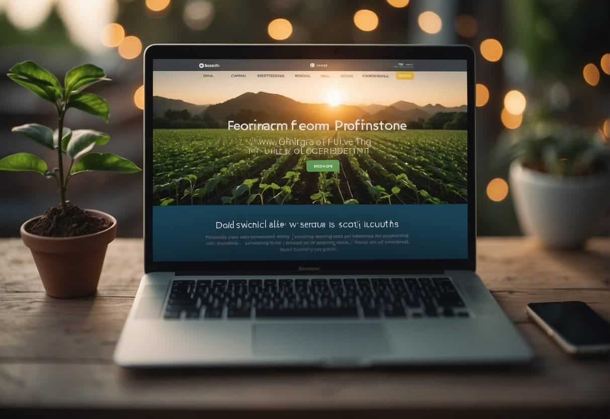 A digital marketing campaign shows eco-friendly practices, like using renewable energy and promoting sustainable products, with Earth-friendly imagery and messaging