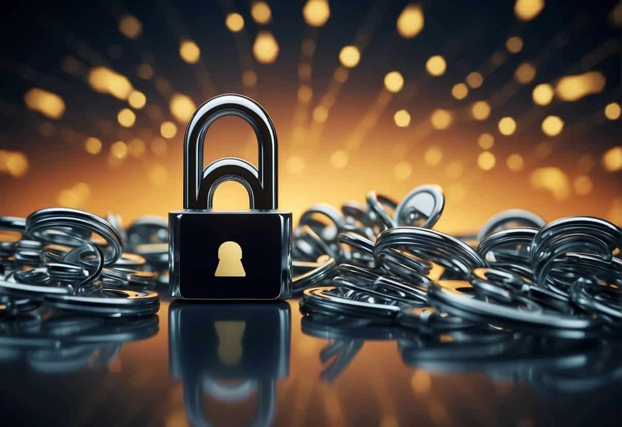 A website with a lock symbol and a wheelchair icon, representing security and accessibility features. The webpage displays finance-related content and a user-friendly interface