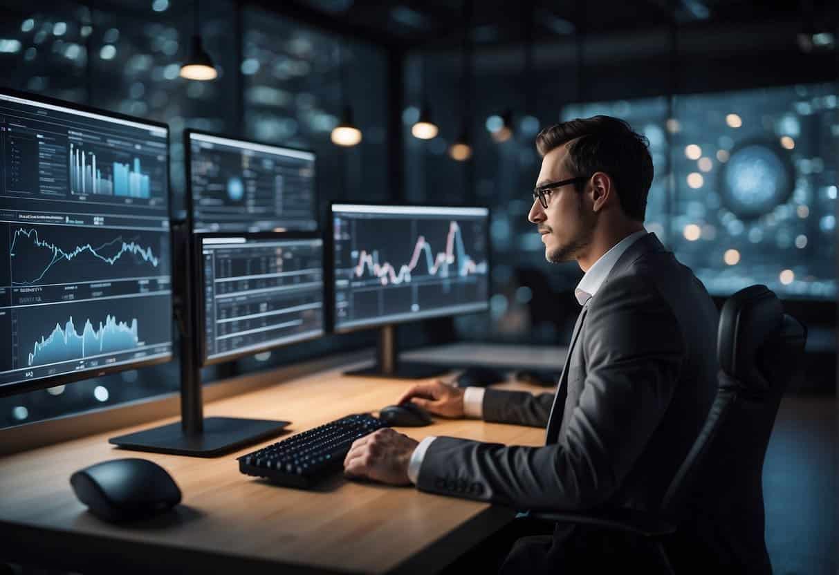 An AI program analyzes SEO data, generating visual insights for strategy enhancement