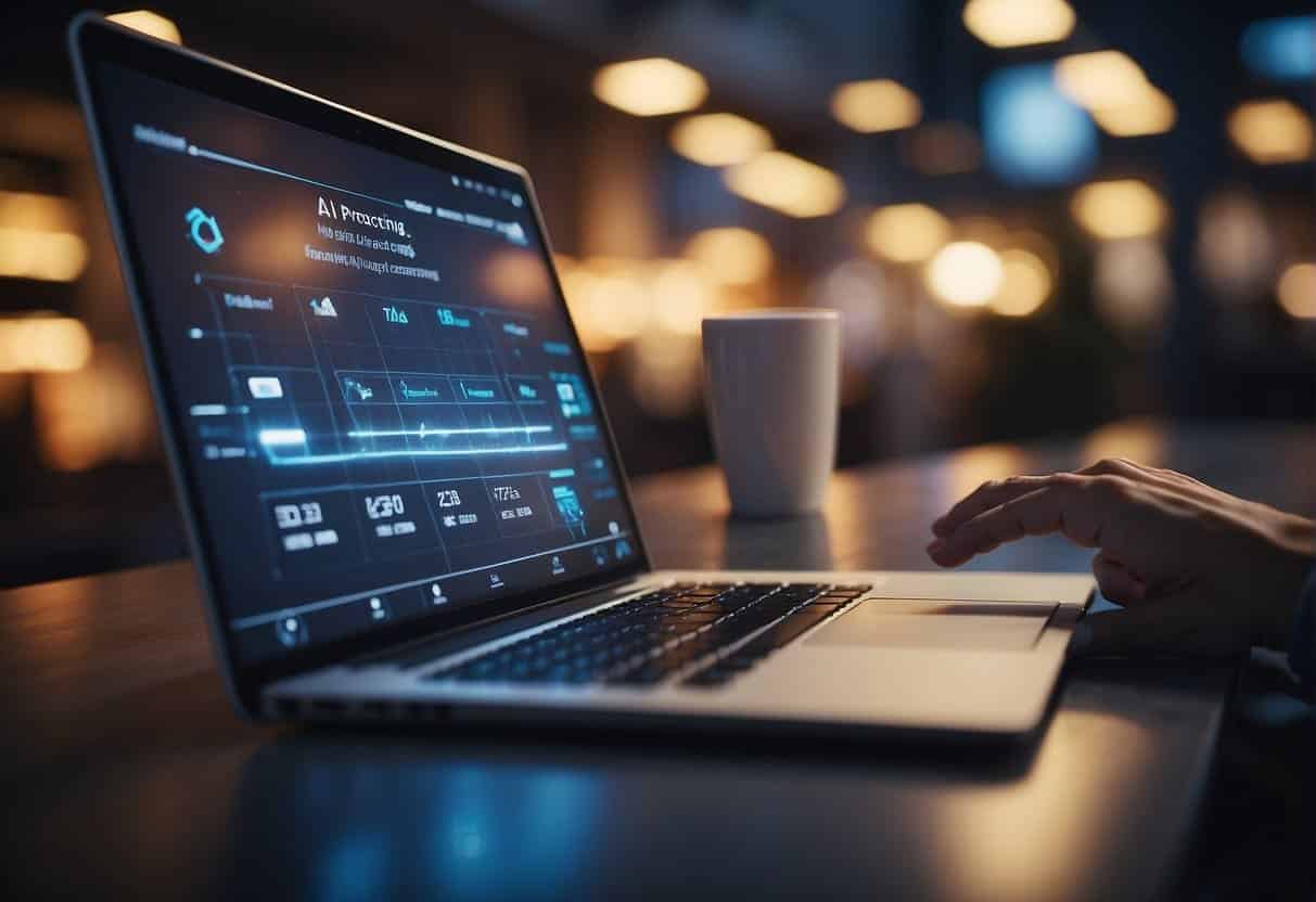 An AI algorithm analyzing data and generating personalized shopping recommendations for online shoppers based on their browsing and purchase history