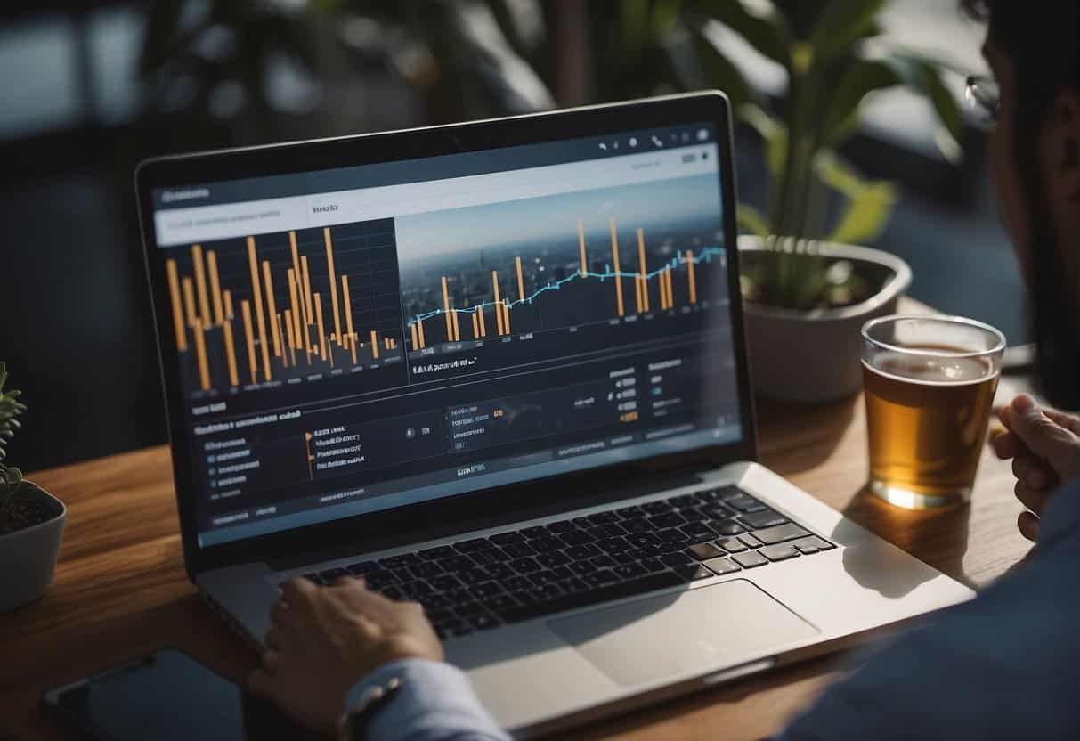 A business owner using local SEO tools and analytics to drive more business