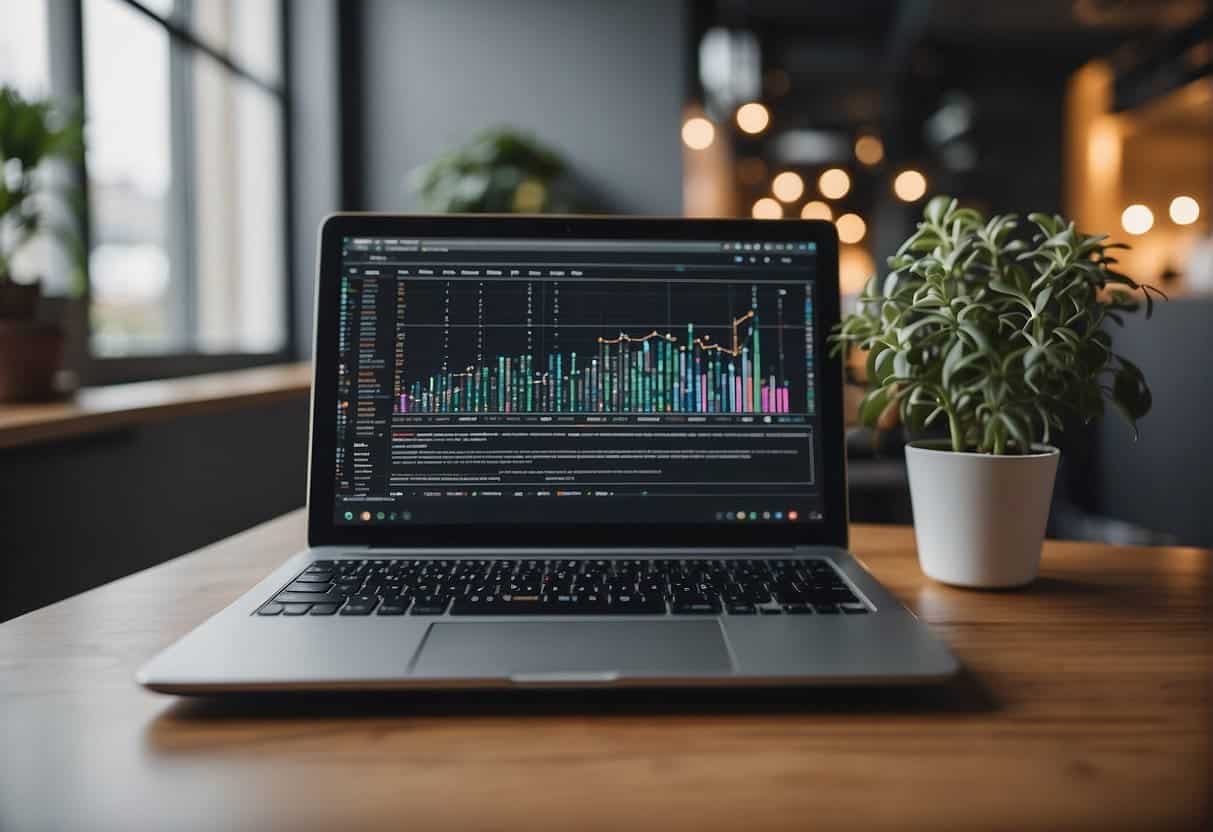 A laptop displaying SEO optimization tools and content management systems for beginners