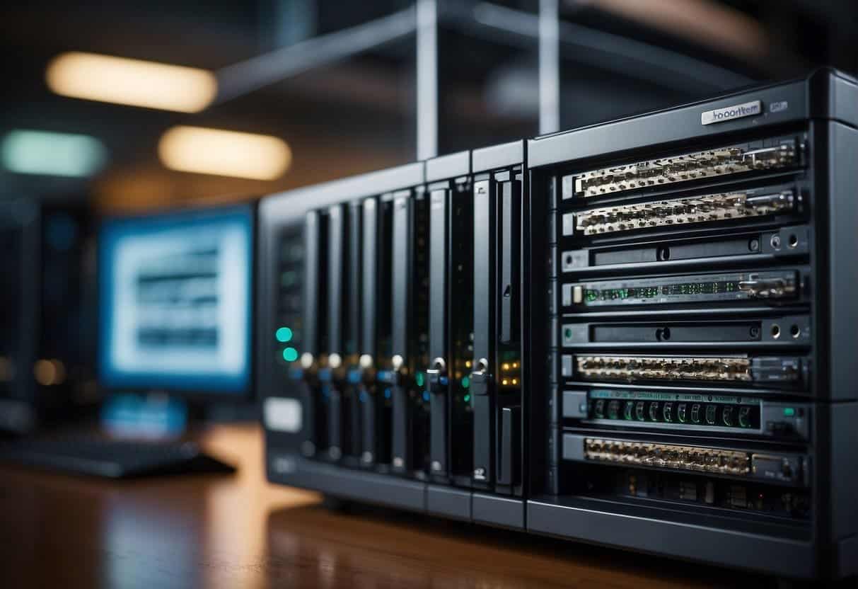 A computer server surrounded by interconnected third-party services, with arrows indicating scalability and growth potential