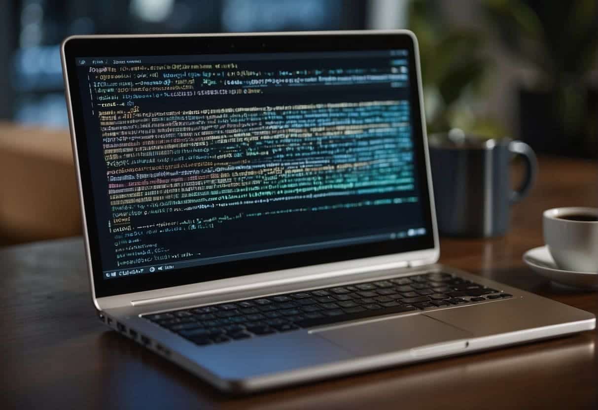 A computer displaying code with a browser open, showcasing JavaScript optimization techniques