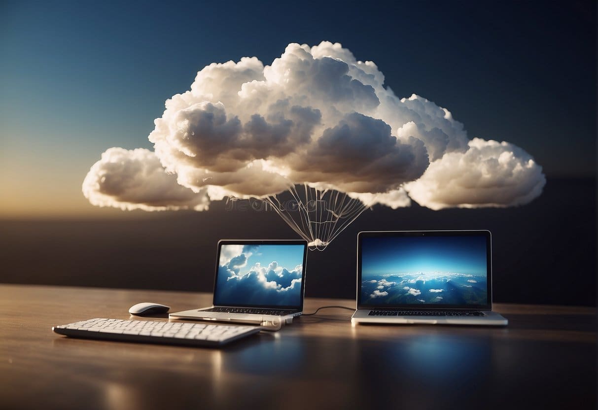 A group of key cloud providers presenting cloud computing concepts for web design